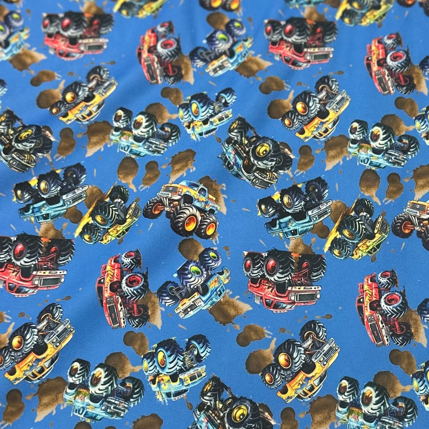 Monster Trucks 1 mil PUL Fabric - Made in the USA