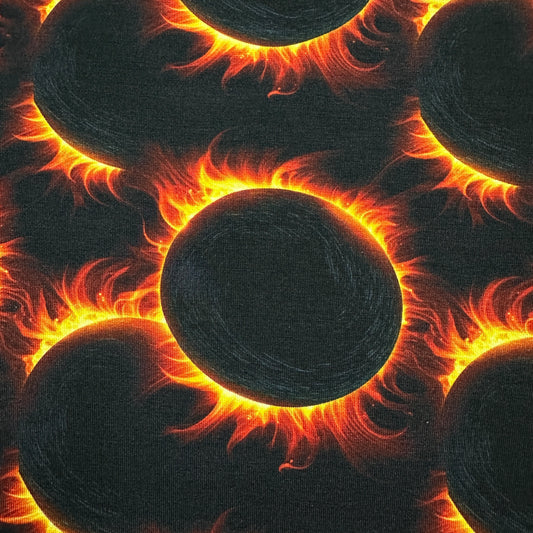 Total Solar Eclipse on Bamboo/Spandex Jersey Fabric