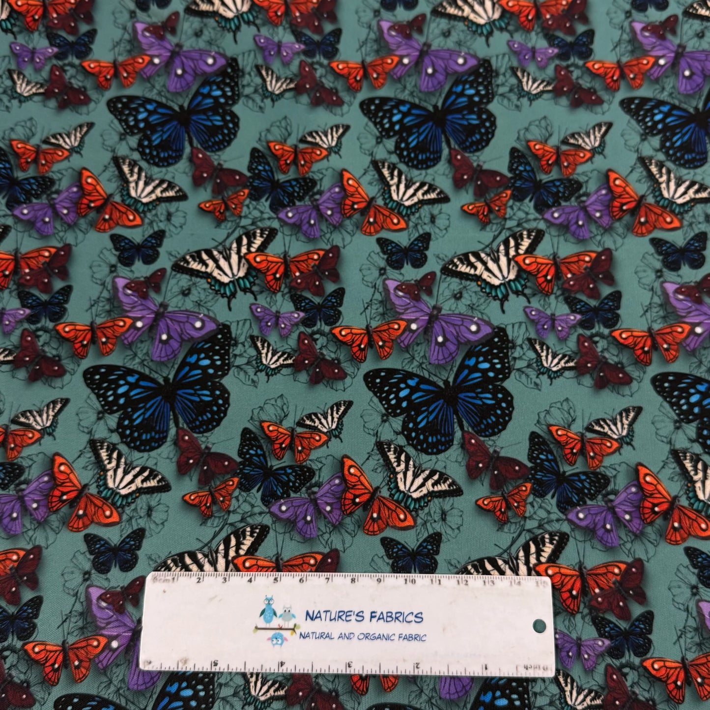 Butterflies and Flower Sketches 1 mil PUL Fabric - Made in the USA