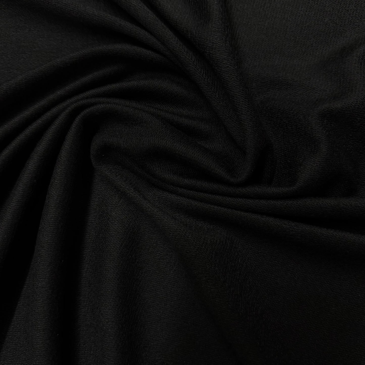 Black Bamboo Stretch French Terry Fabric - 300 GSM, $14.99/yd, 15 Yards