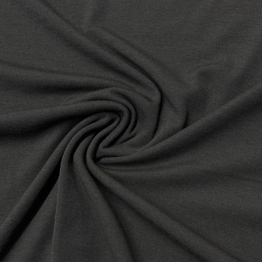 Graphite Wool/Spandex Interlock Fabric - 230 GSM
