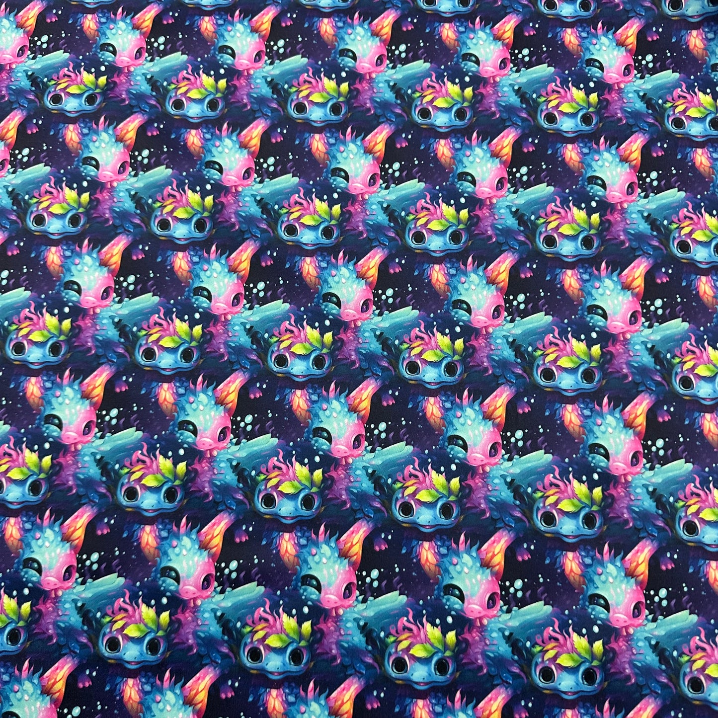 Rainbow Axolotls 1 mil PUL Fabric - Made in the USA