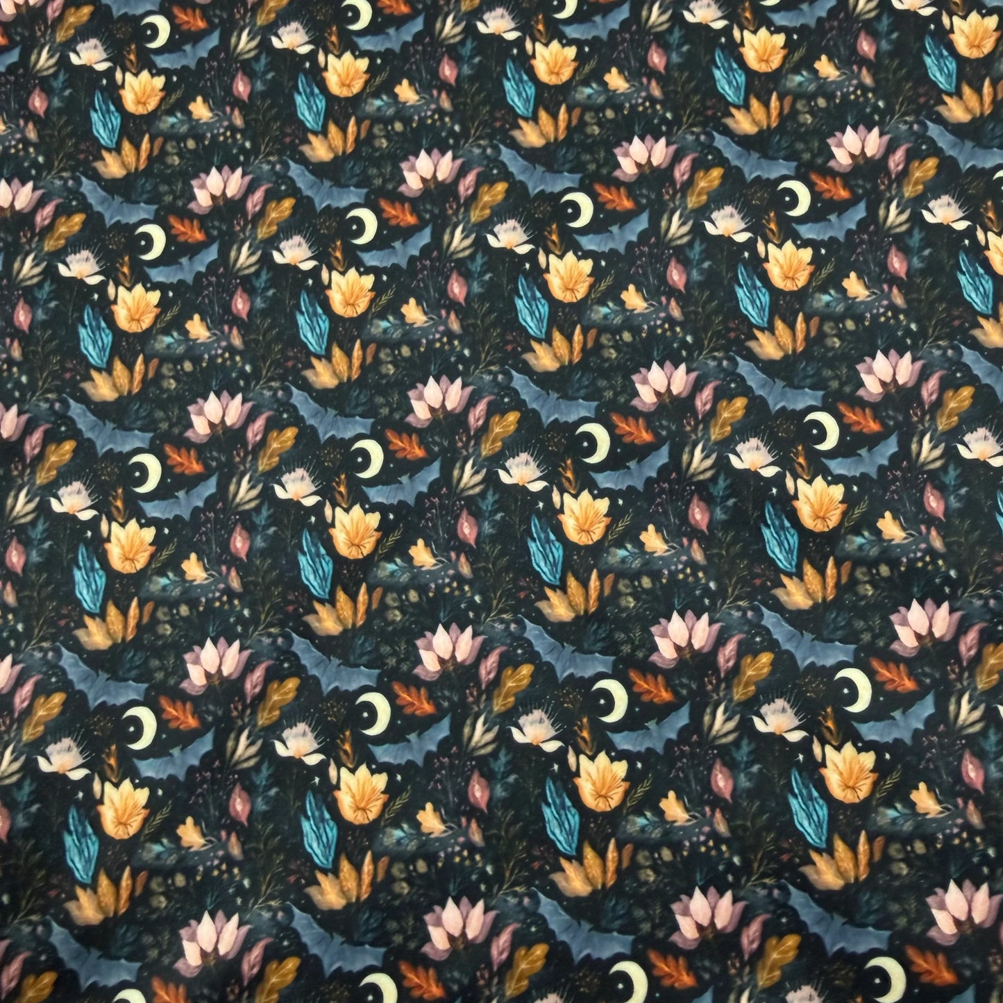 Bats in the Garden 1 mil PUL Fabric - Made in the USA