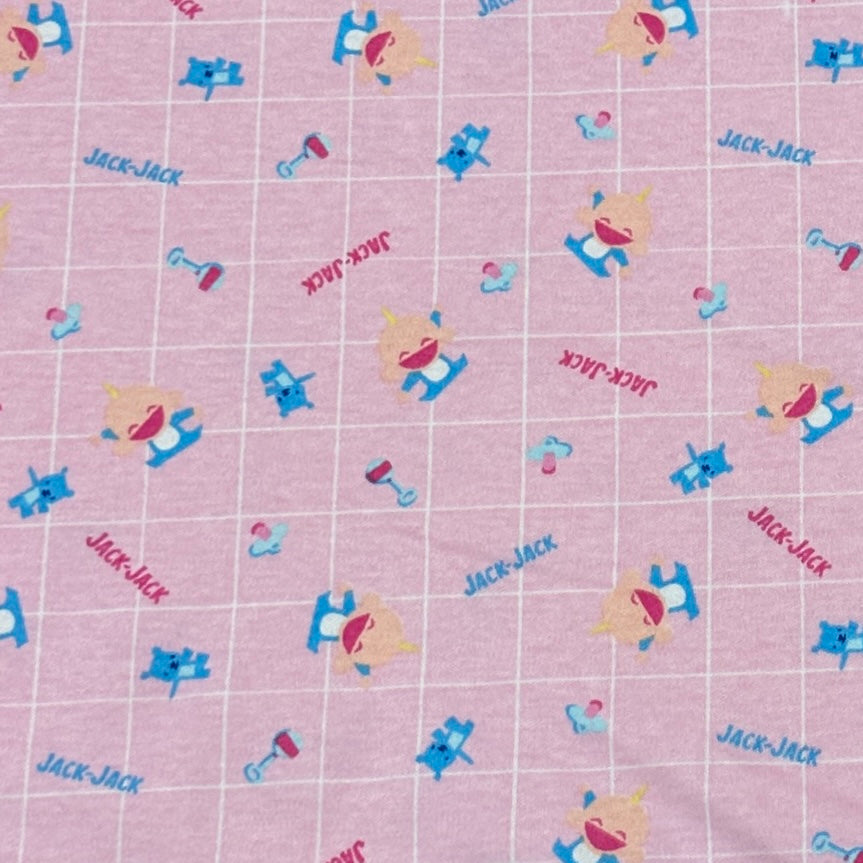 Baby Brother on Pink Cotton Interlock Fabric