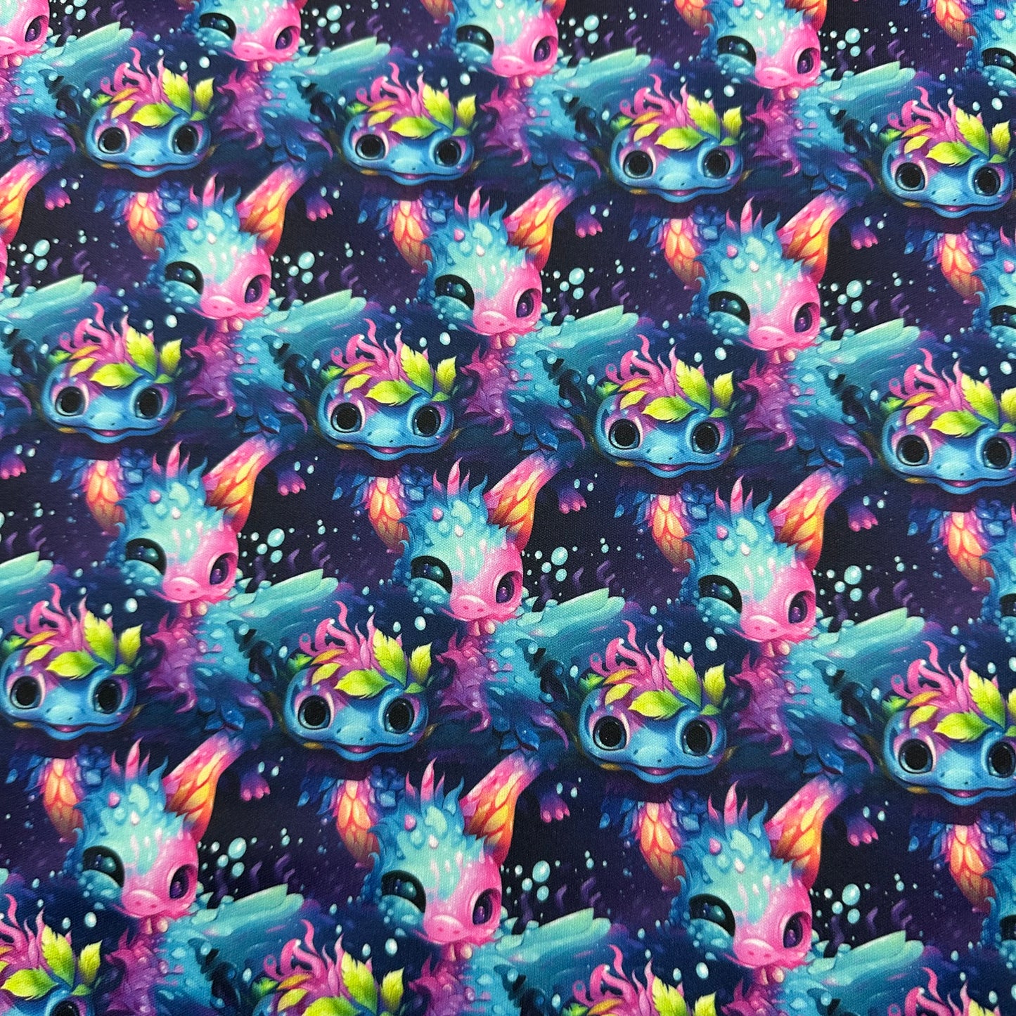 Rainbow Axolotls 1 mil PUL Fabric - Made in the USA