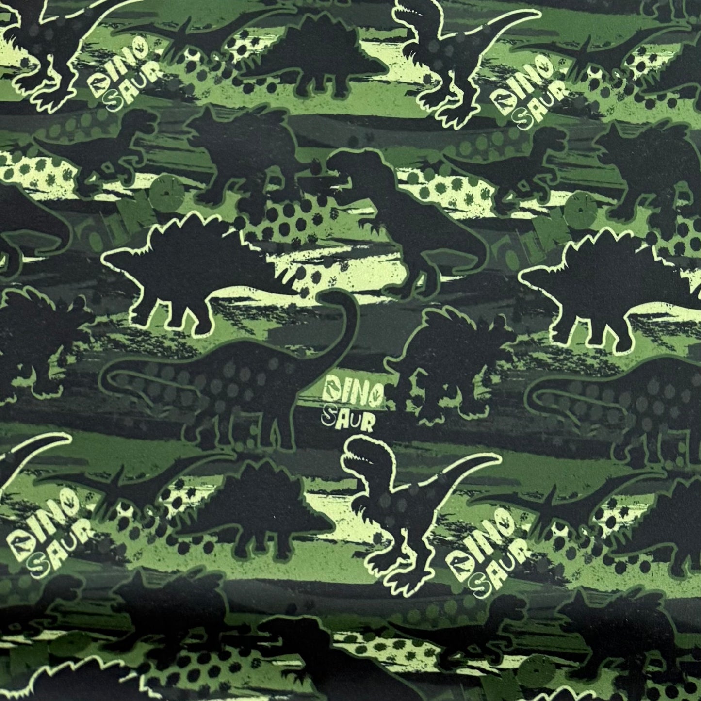 Green Camo Dino 1 mil PUL Fabric - Made in the USA
