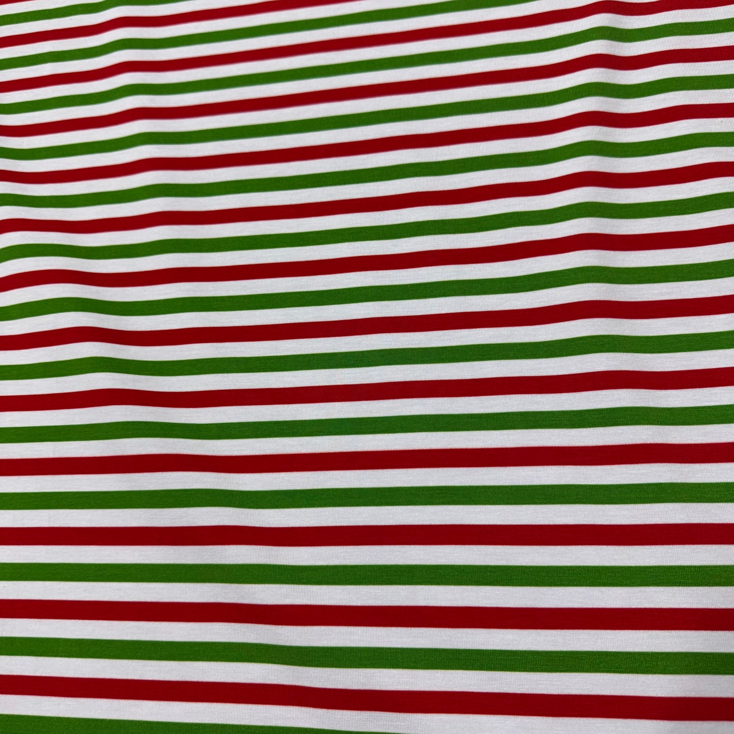 Red, White and Green 3/8" Stripes on Bamboo/Spandex Jersey Fabric
