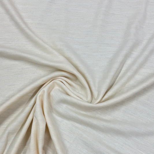 Almond Sparkle Stripe Merino Wool Jersey Blend Fabric