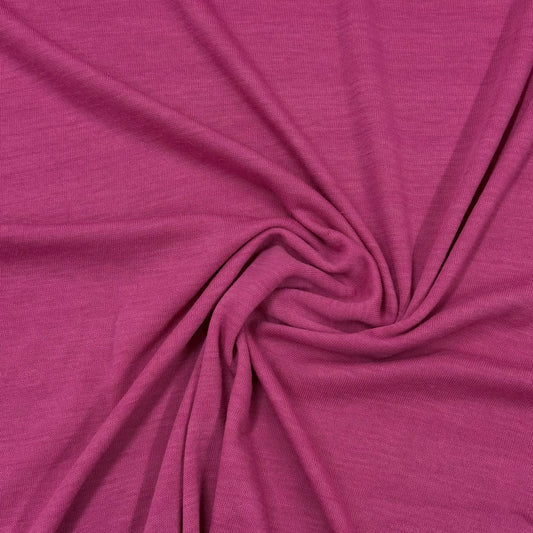 Shocking Pink Merino Wool Jersey Fabric