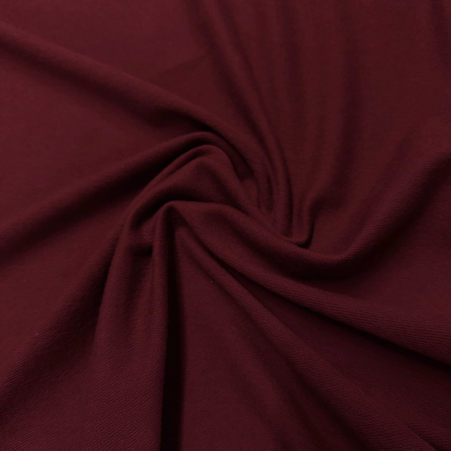 Burgundy Cotton Stretch French Terry Fabric
