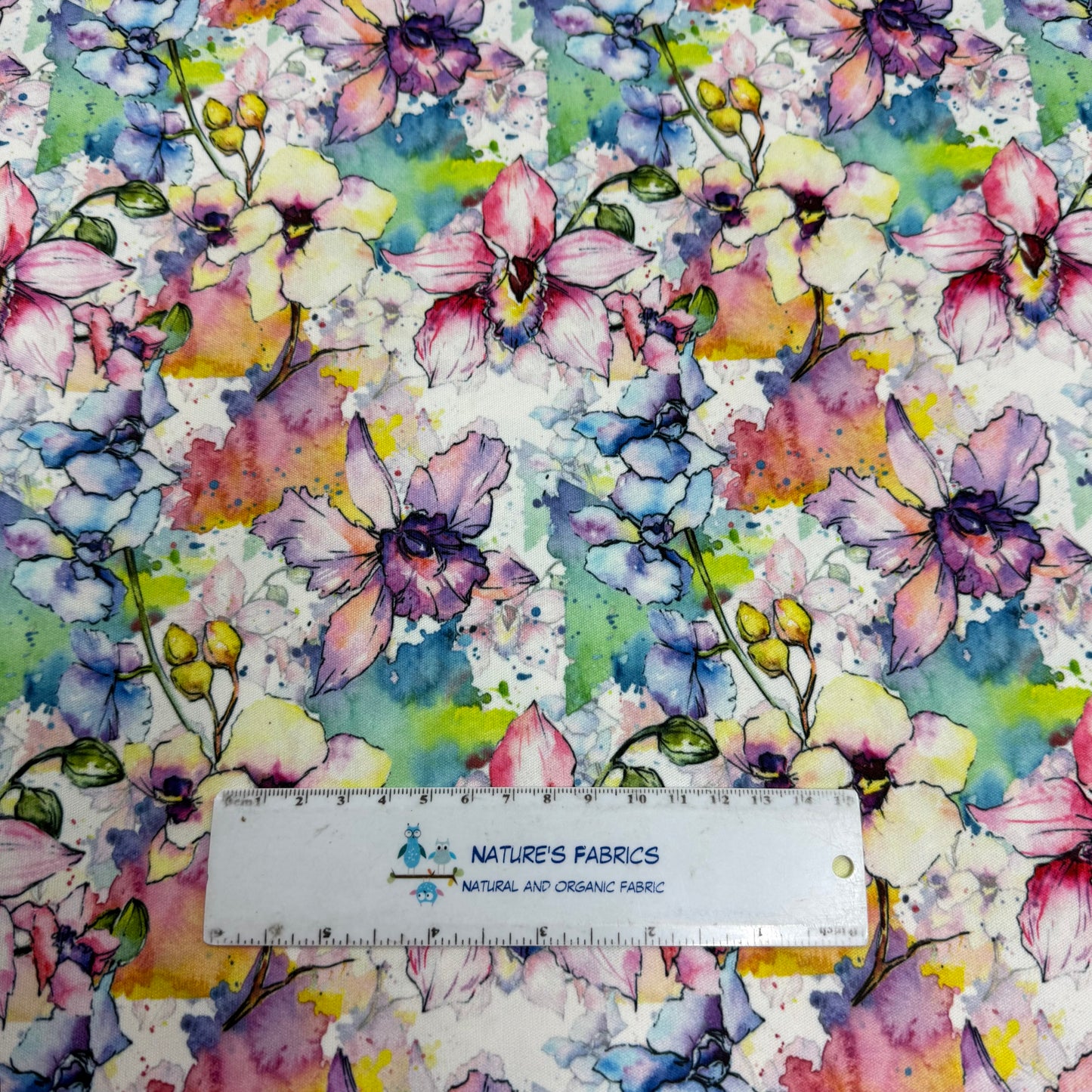 Wild Orchids on 1 mil PUL Fabric