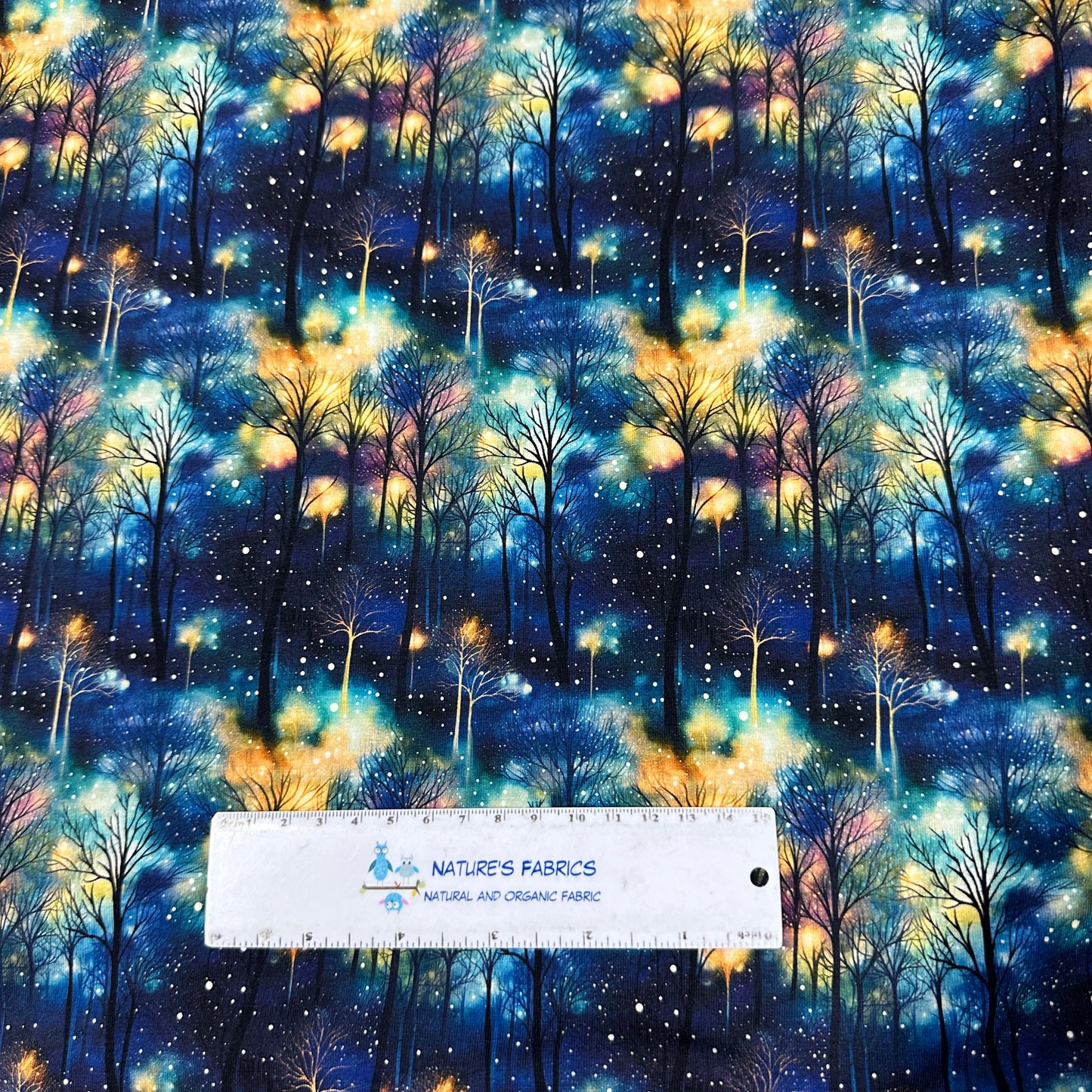 Mystical Forest on Bamboo/Spandex Jersey Fabric