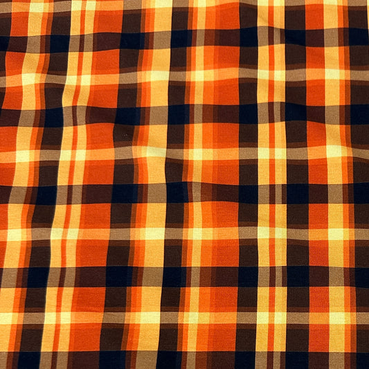 Orange Plaid on Bamboo/Spandex Jersey Fabric