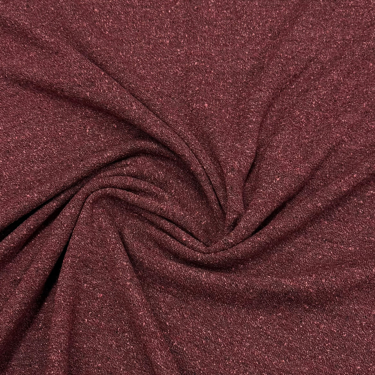 Heather Burgundy Merino Wool Silk Jersey Fabric