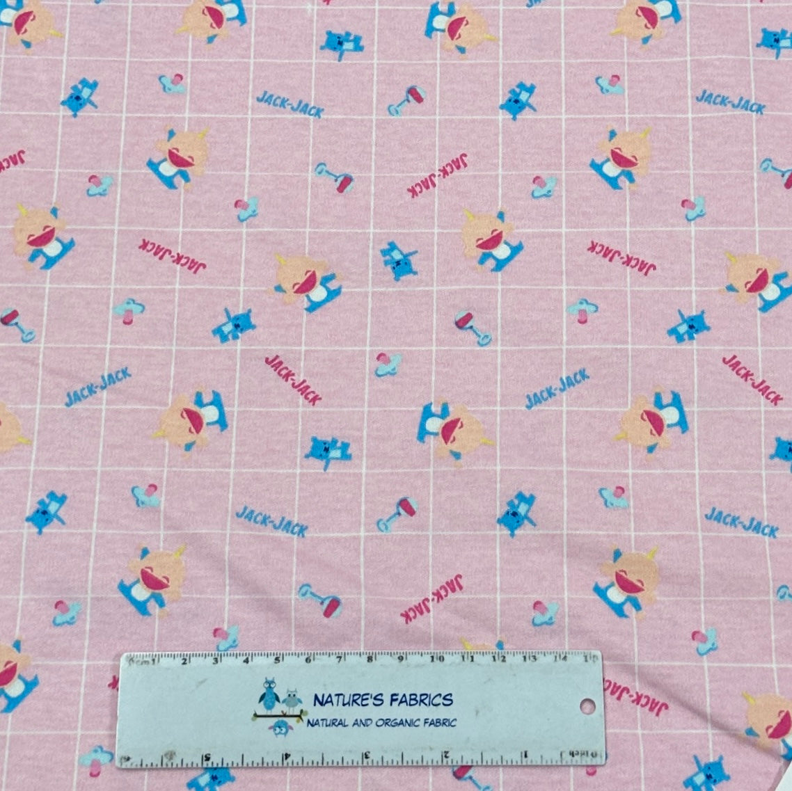 Baby Brother on Pink Cotton Interlock Fabric