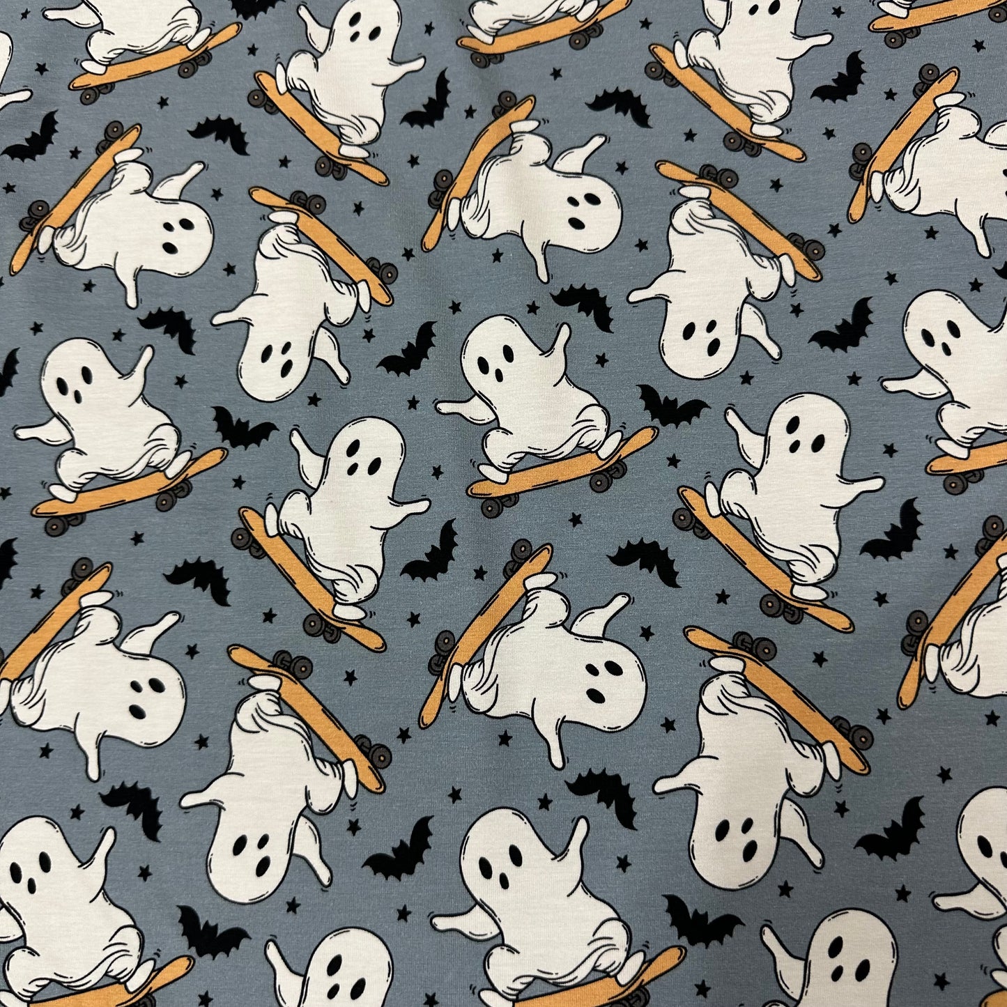 Skateboarding Ghosts on Bamboo/Spandex Jersey Fabric