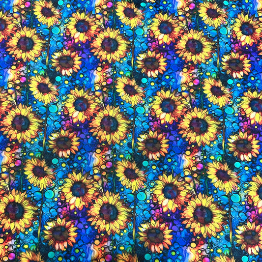 Sunflower Alcohol Ink 1 mil PUL Fabric - Made in the USA