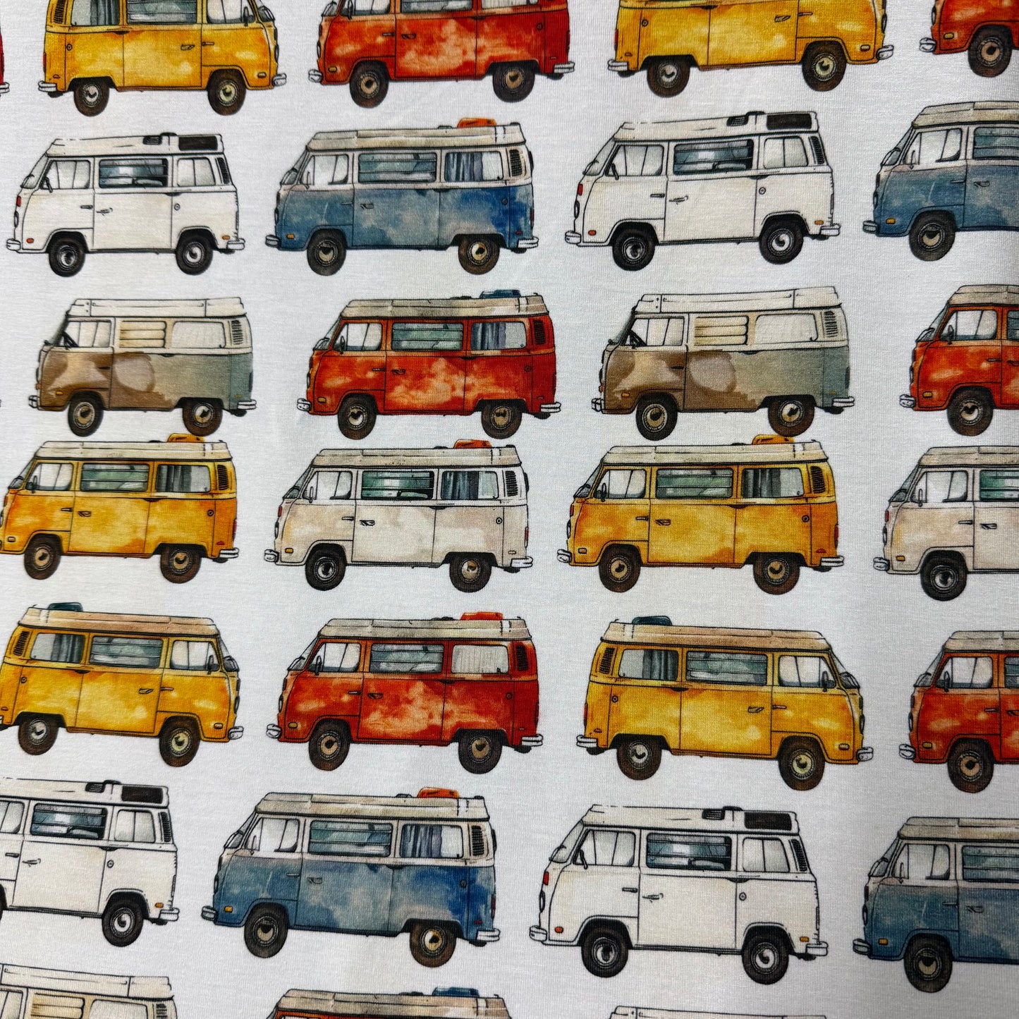 Camper Vans on Bamboo/Spandex Jersey Fabric