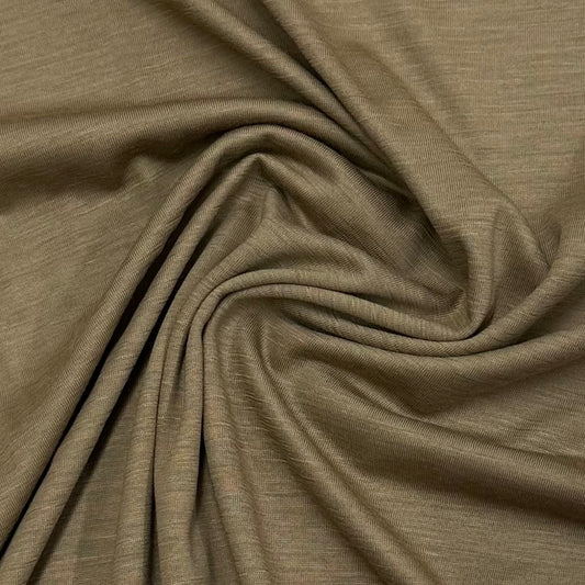 Latte Superfine Merino Wool Jersey Fabric