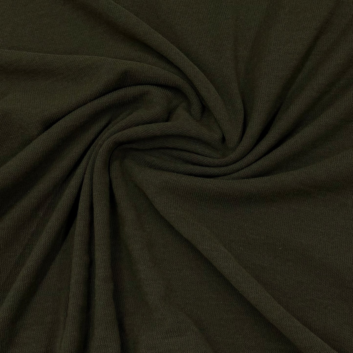 Deep Olive Merino Wool Jersey Fabric
