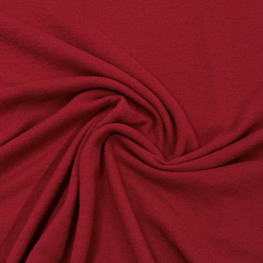 Bright Red Merino Wool Jersey Blend Fabric