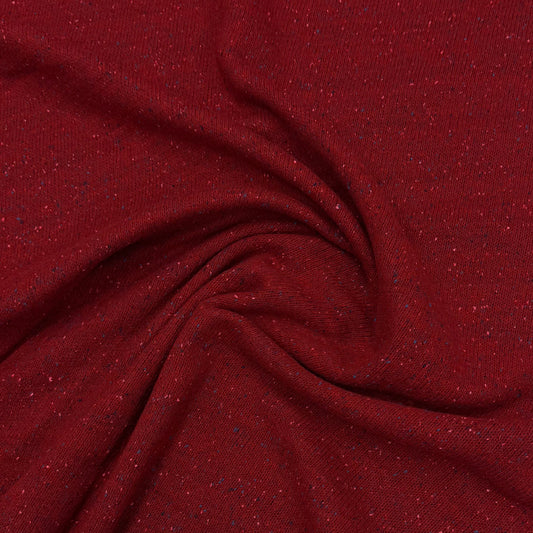 Crimson Flake Merino Wool Silk Jersey Fabric
