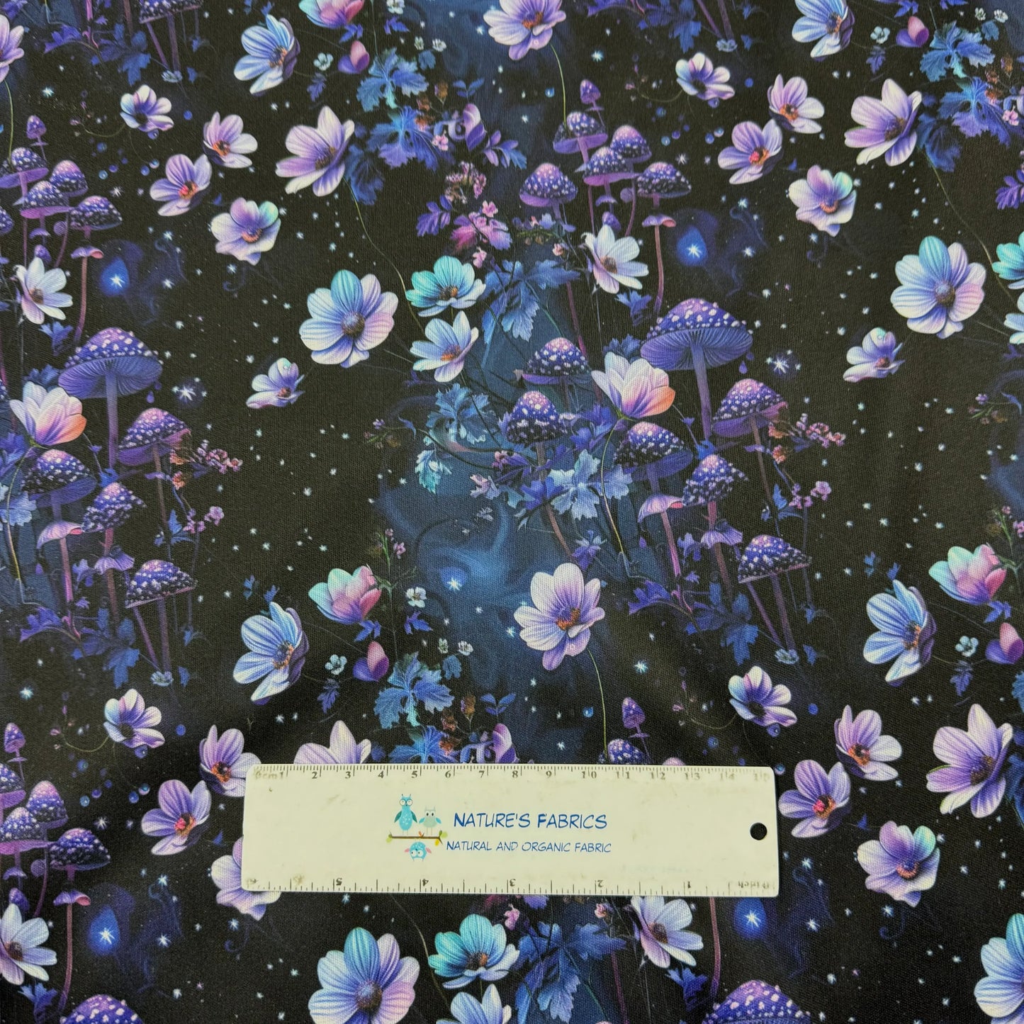 Purple Starry Mushroom 1 mil PUL Fabric - Made in the USA