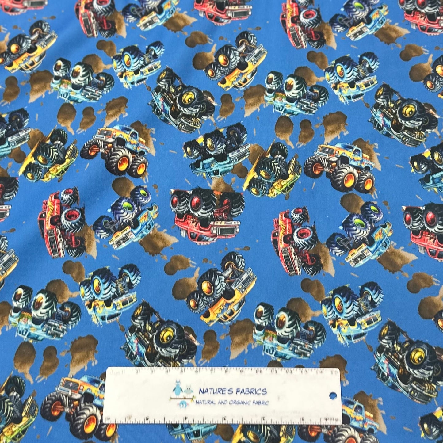 Monster Trucks 1 mil PUL Fabric - Made in the USA