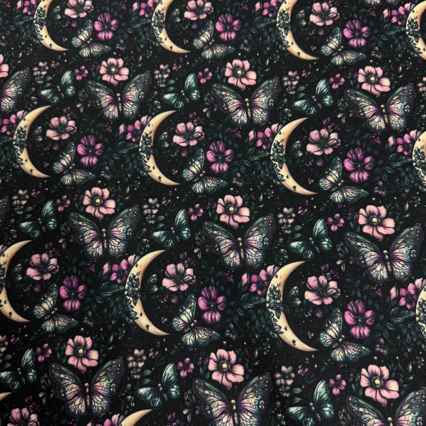 Moonlight Butterflies 1 mil PUL Fabric - Made in the USA