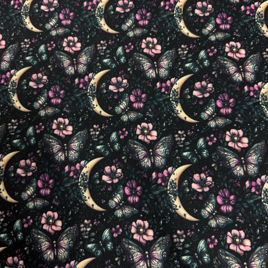 Moonlight Butterflies 1 mil PUL Fabric - Made in the USA