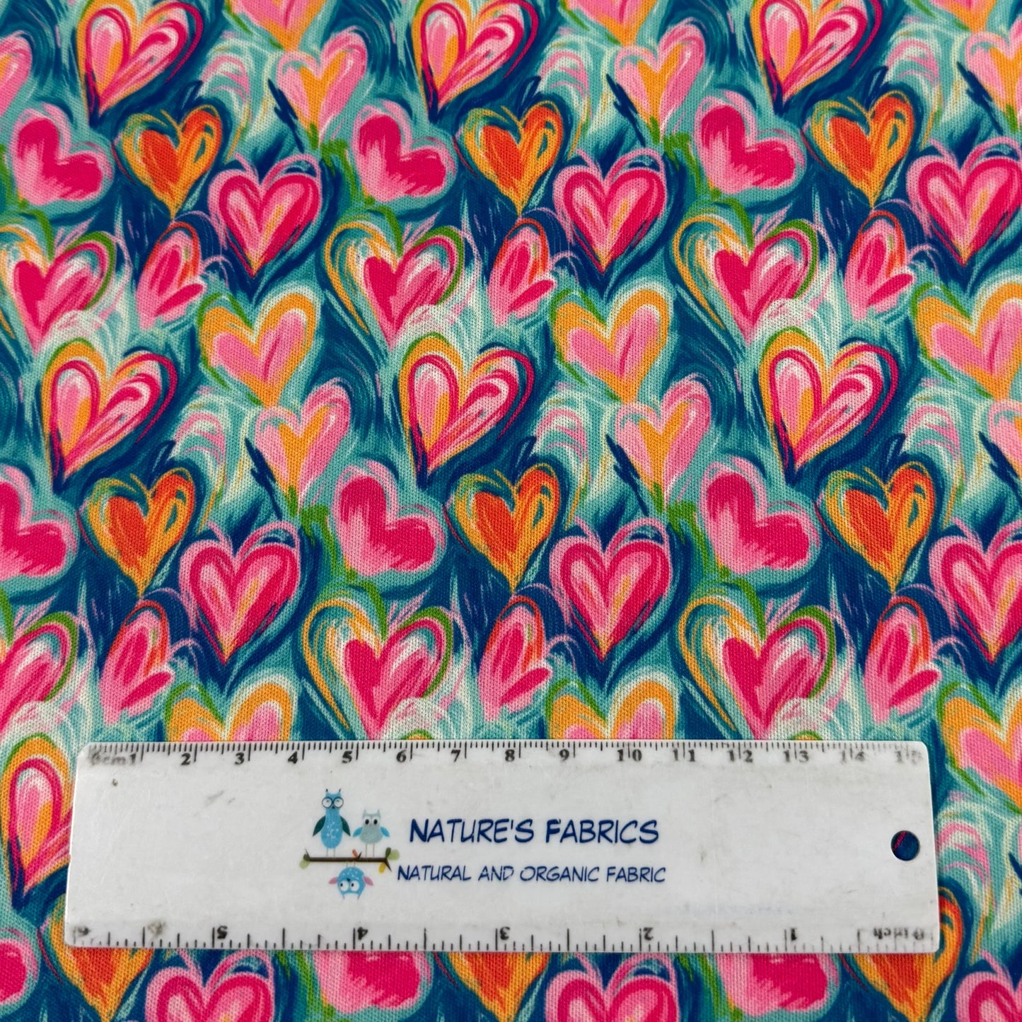 Painted Hearts 1 mil PUL Fabric - Made in the USA