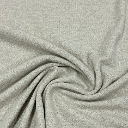 Almond Heather Merino Wool Jersey Blend Fabric