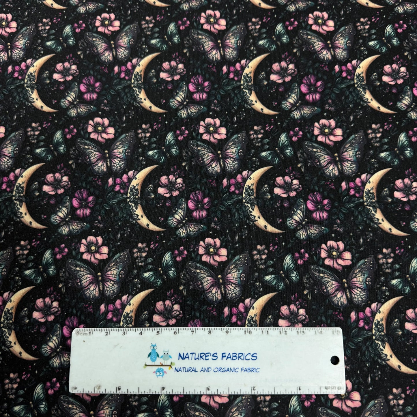 Moonlight Butterflies 1 mil PUL Fabric - Made in the USA