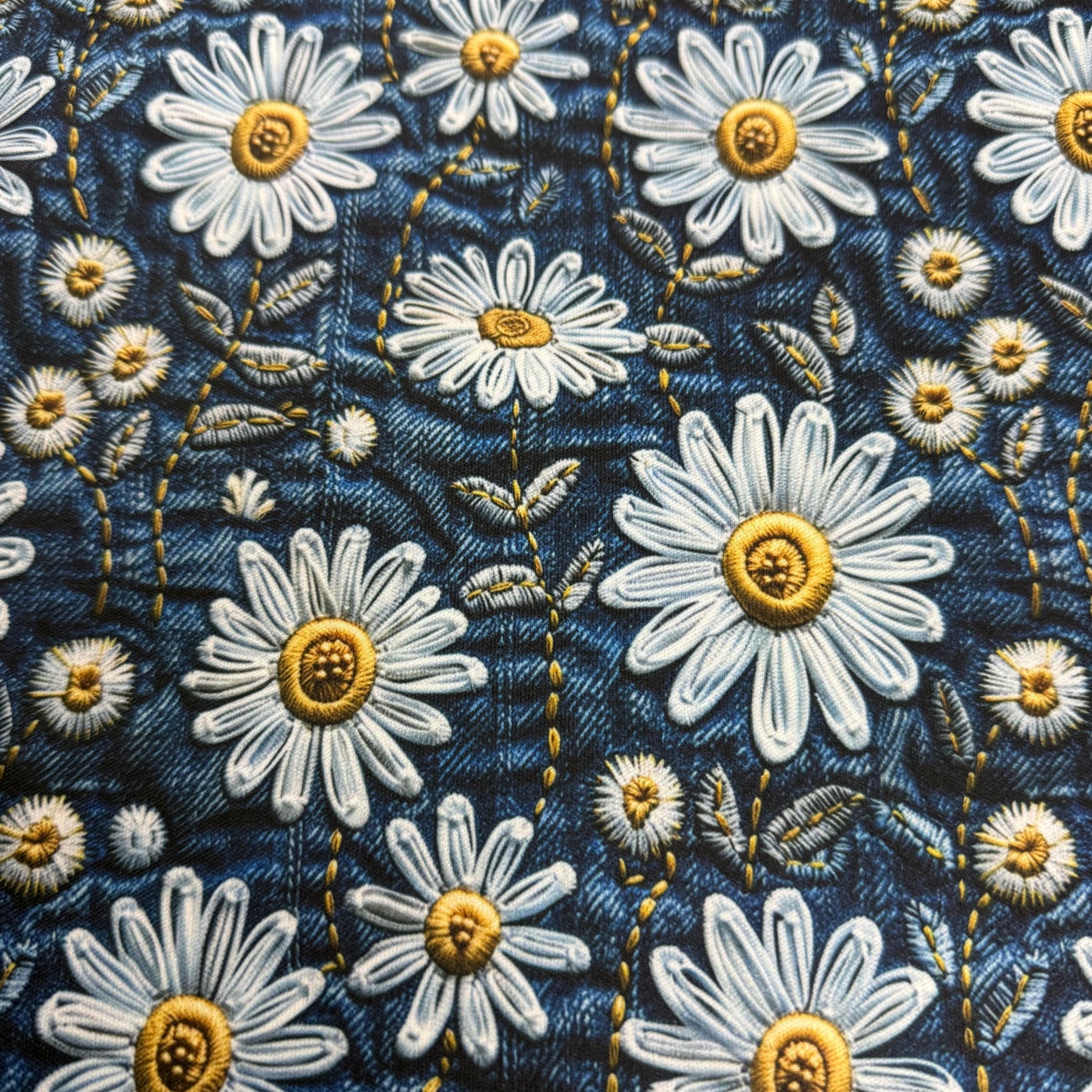 Embroidered Daisy Jeans 1 mil PUL Fabric - Made in the USA