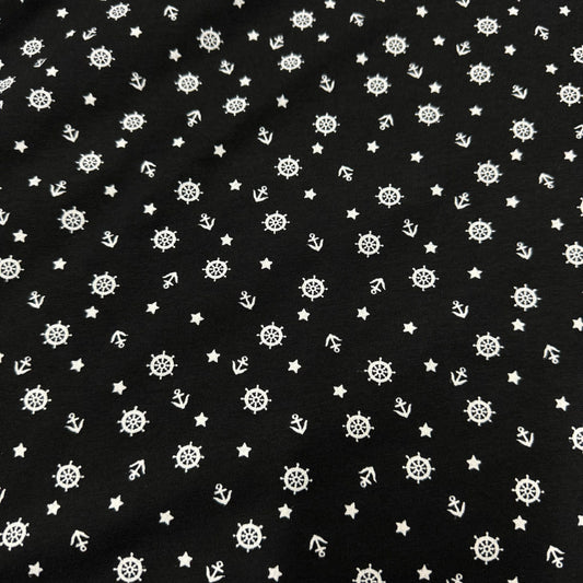 Anchors and Wheels Cotton/Spandex Jersey Fabric