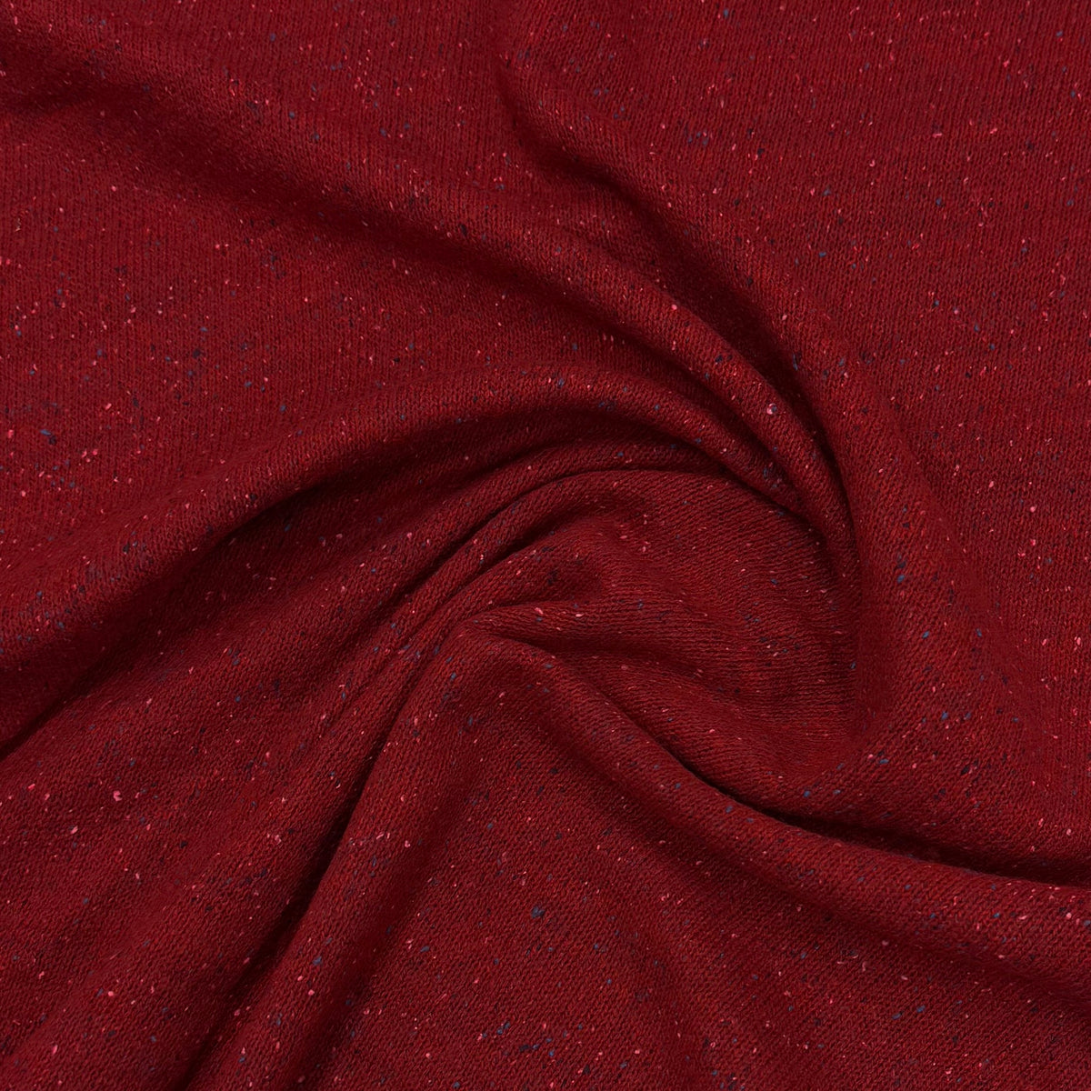 Crimson Flake Merino Wool Silk Jersey Fabric