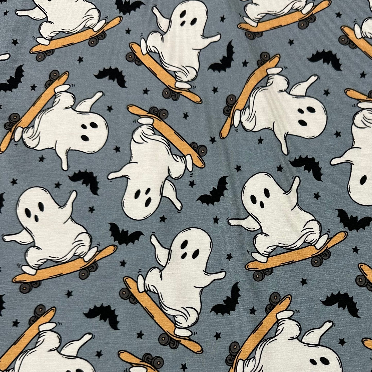 Skateboarding Ghosts on Bamboo/Spandex Jersey Fabric