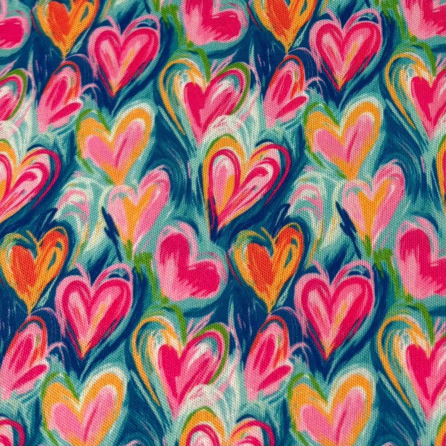 Painted Hearts 1 mil PUL Fabric - Made in the USA