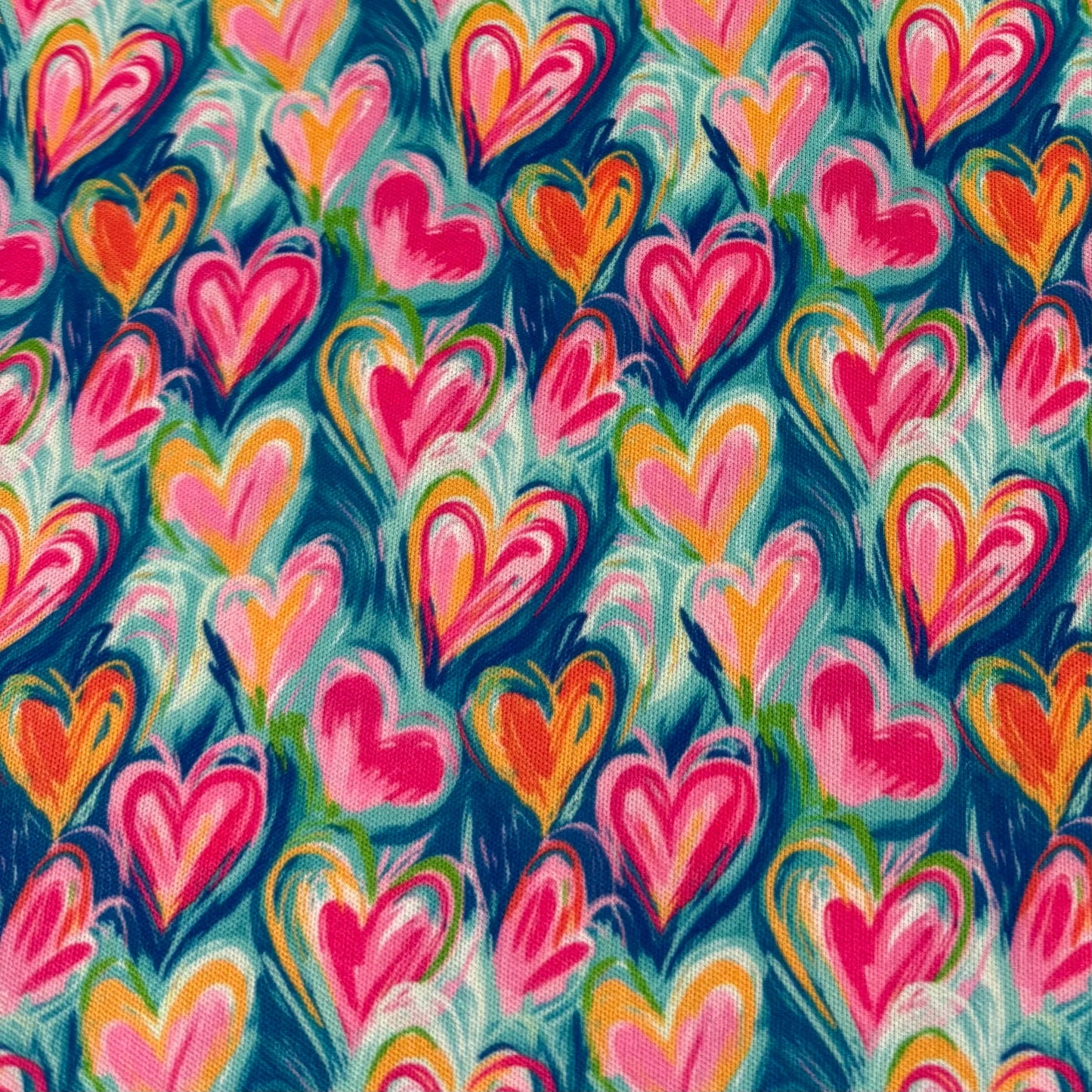 Painted Hearts 1 mil PUL Fabric - Made in the USA