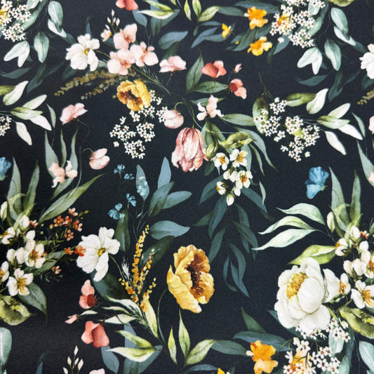 Antique Floral Bouquet 1 mil PUL Fabric - Made in the USA