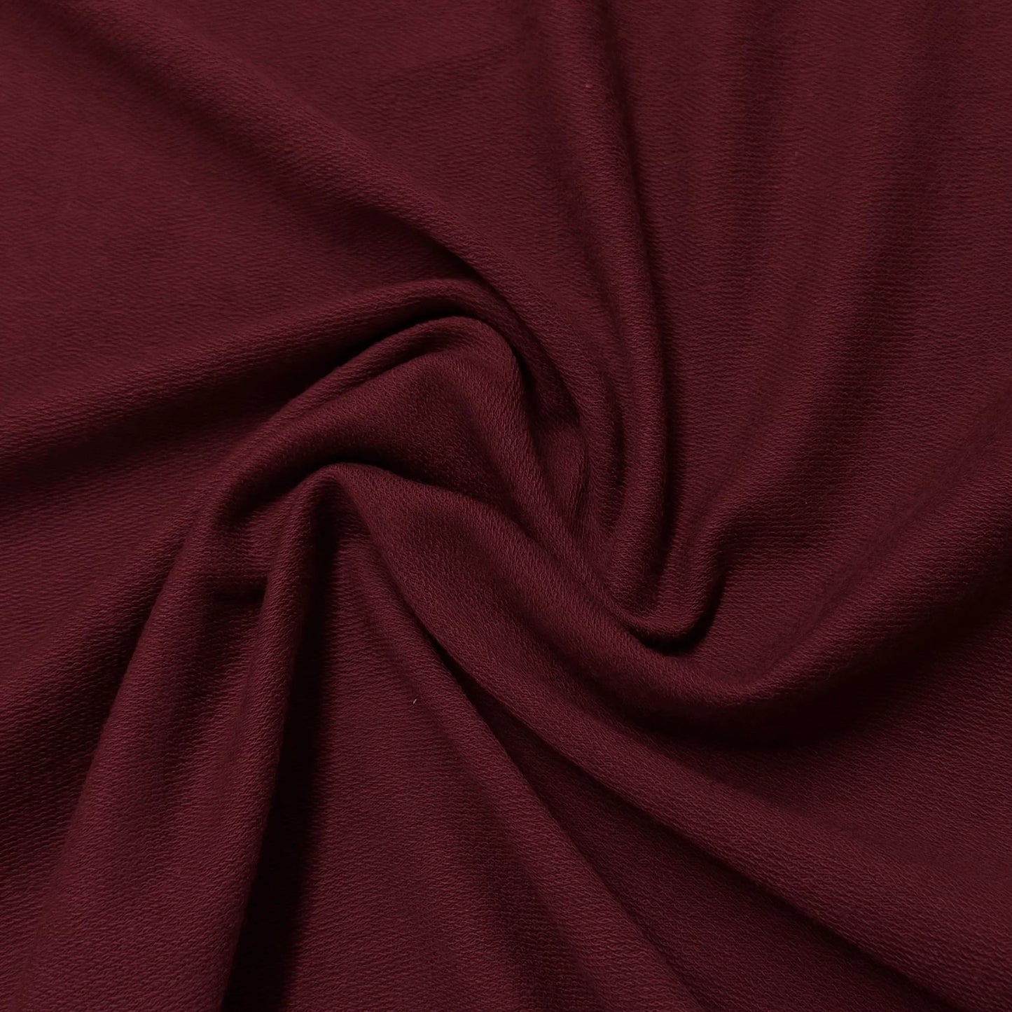 Burgundy Cotton Stretch French Terry Fabric