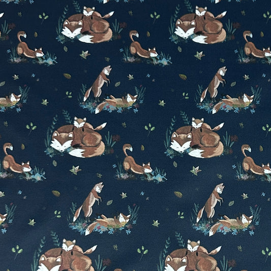 Playful Foxes 1 mil PUL Fabric - Made in the USA