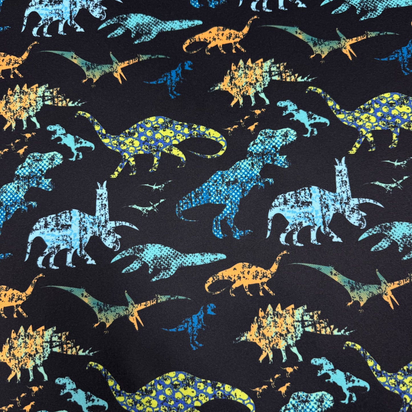 Distressed Dinos on 1 mil PUL Fabric - Made in the USA