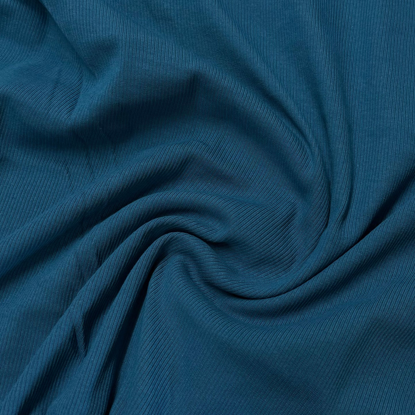 Teal Cotton/Spandex Rib Knit Fabric - 2x1