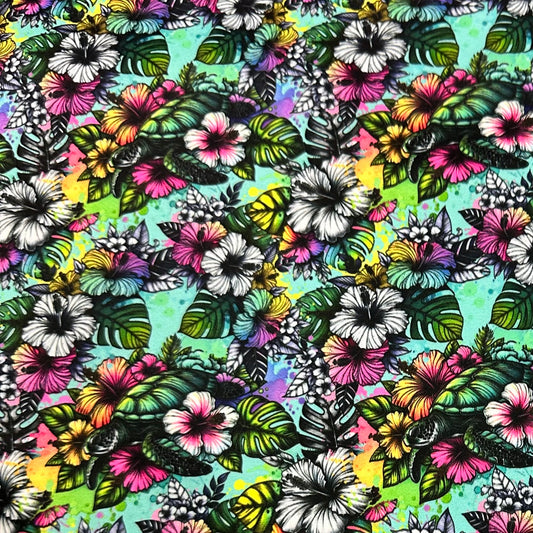 Tropical Turtles 1 mil PUL Fabric - Made in the USA