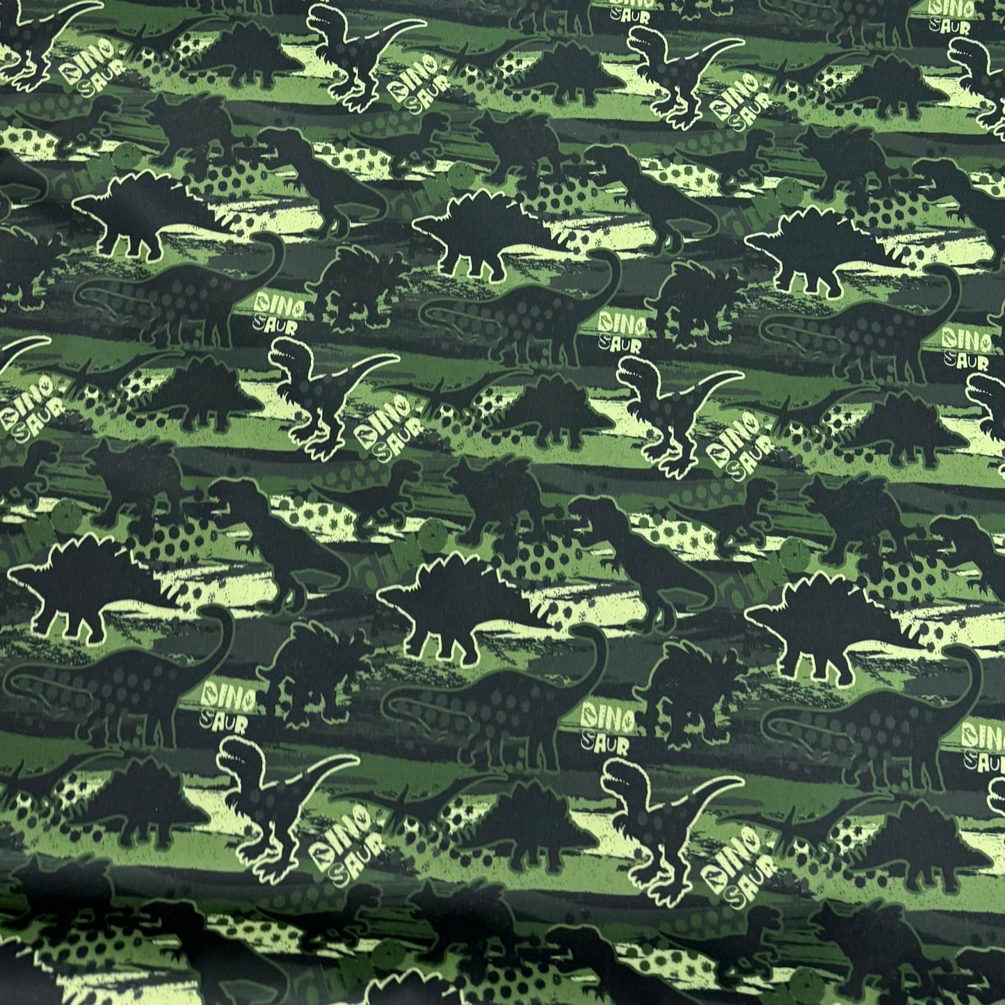 Green Camo Dino 1 mil PUL Fabric - Made in the USA