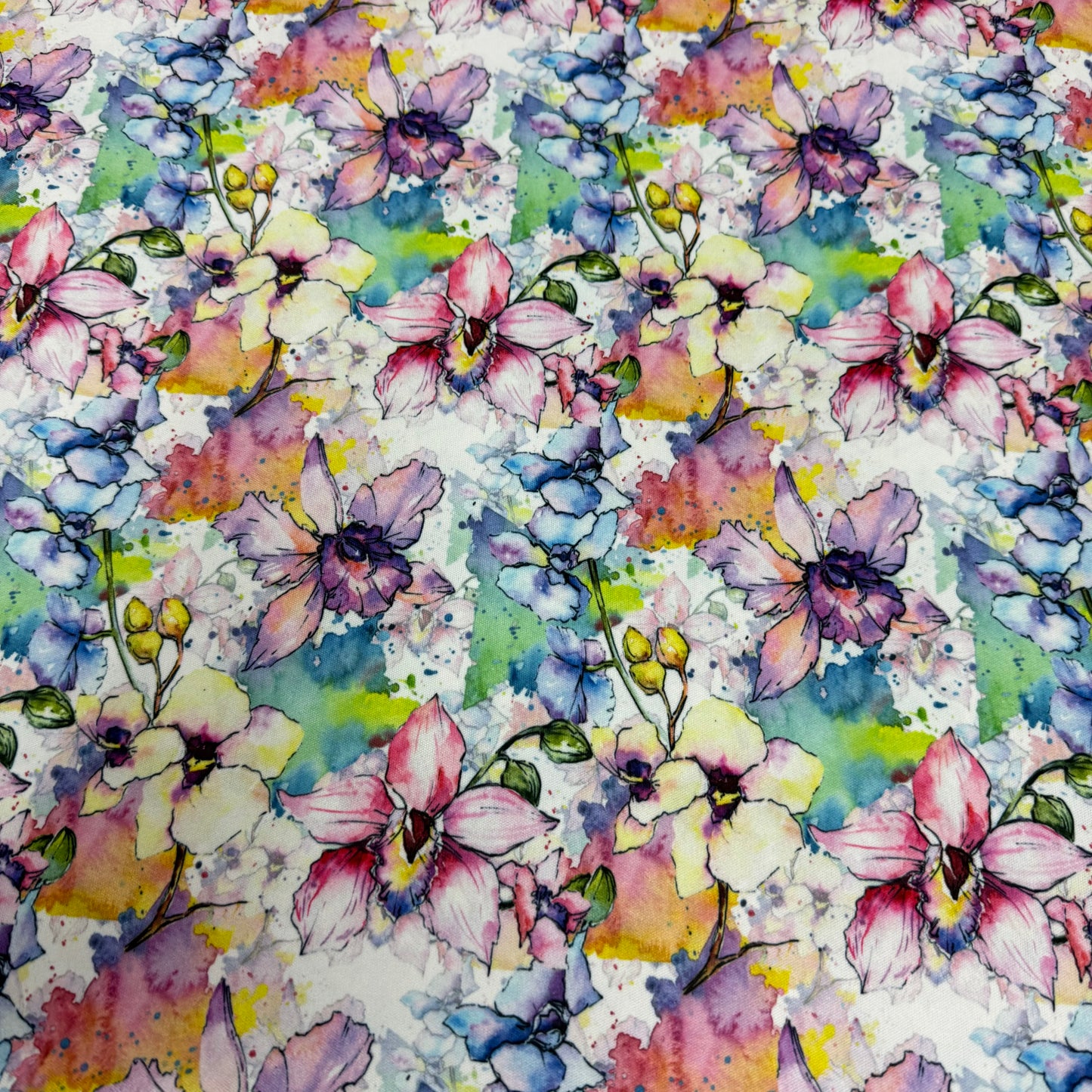 Wild Orchids on 1 mil PUL Fabric