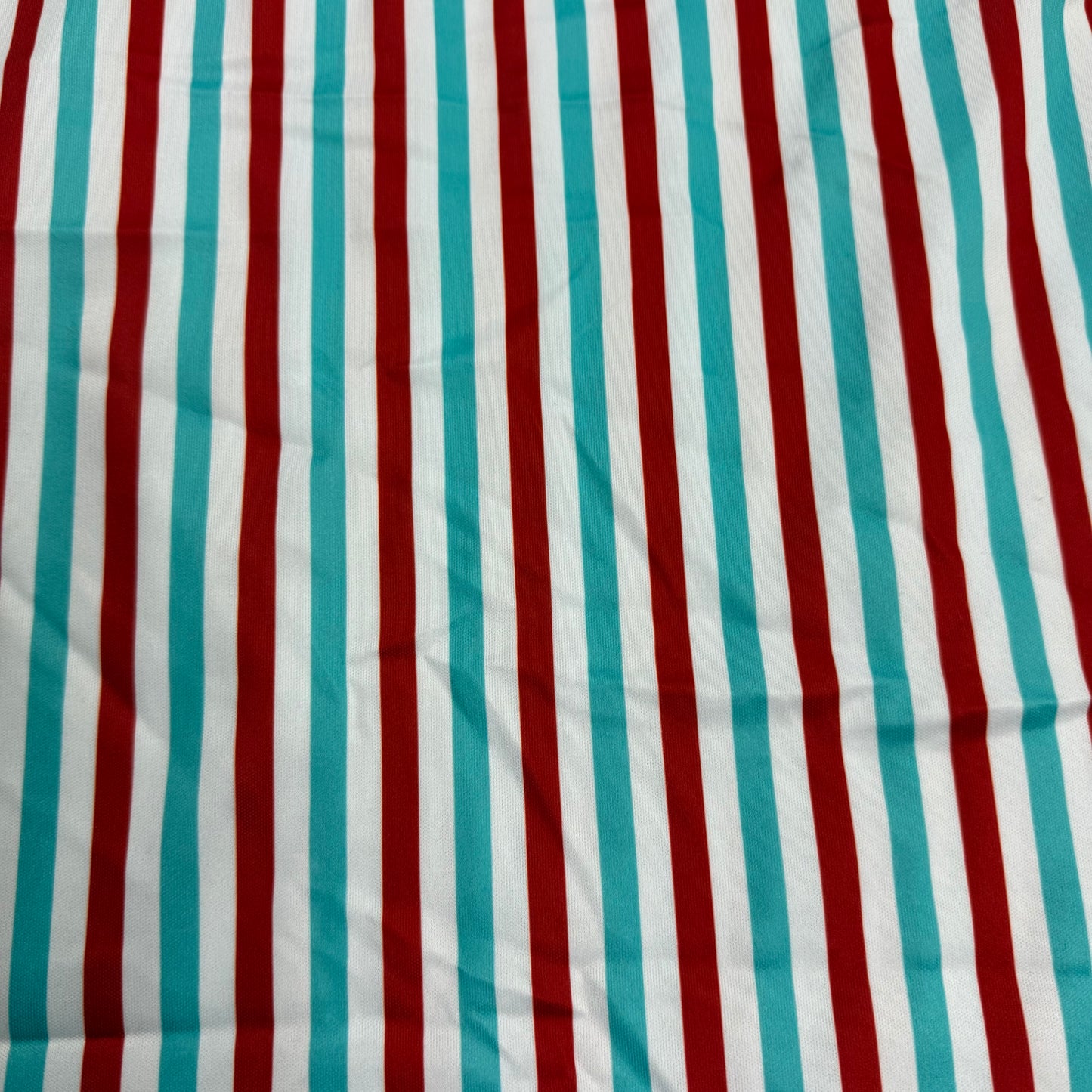 Red and Blue Stripe on White 1 mil PUL Fabric - Made in China- Seconds