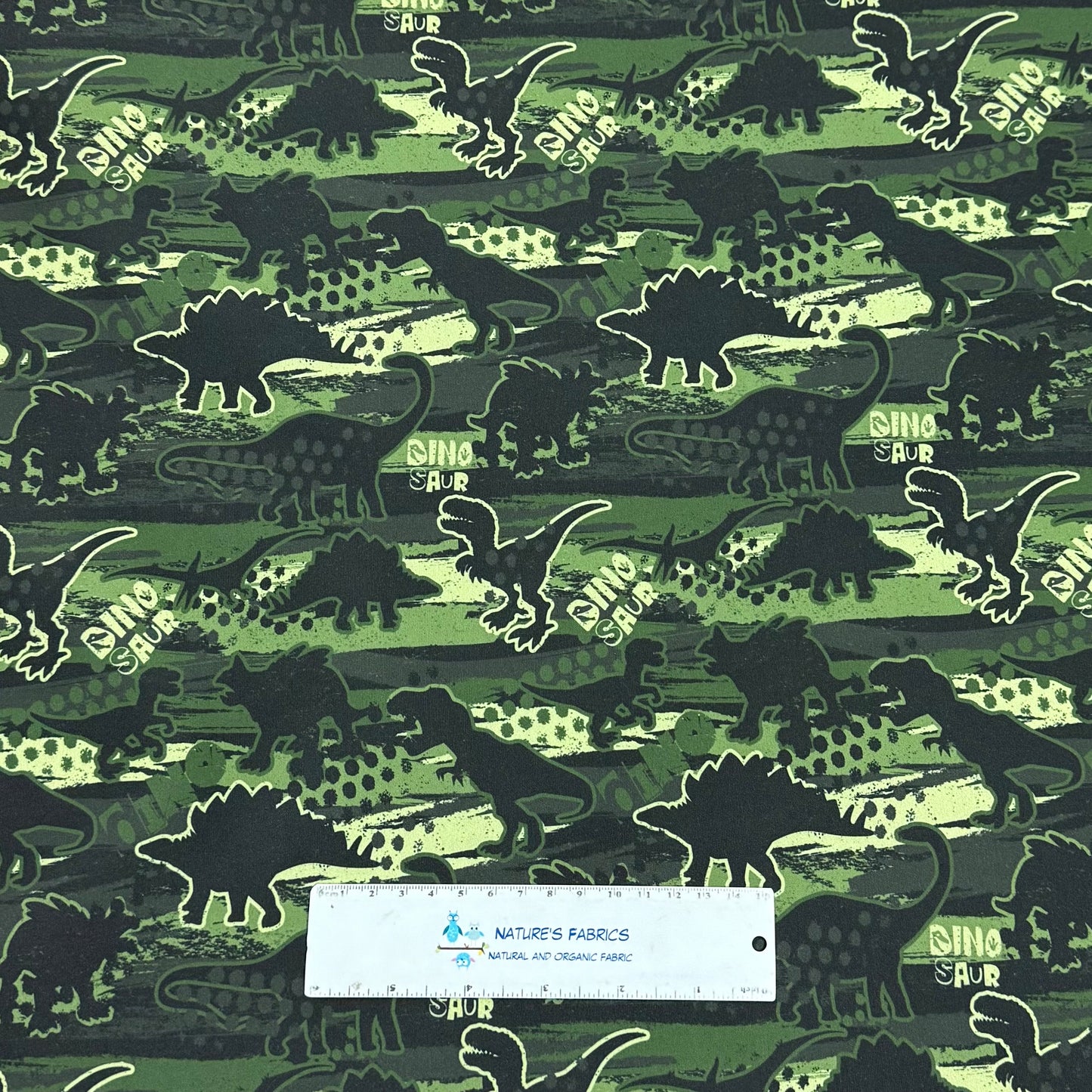 Green Camo Dino 1 mil PUL Fabric - Made in the USA