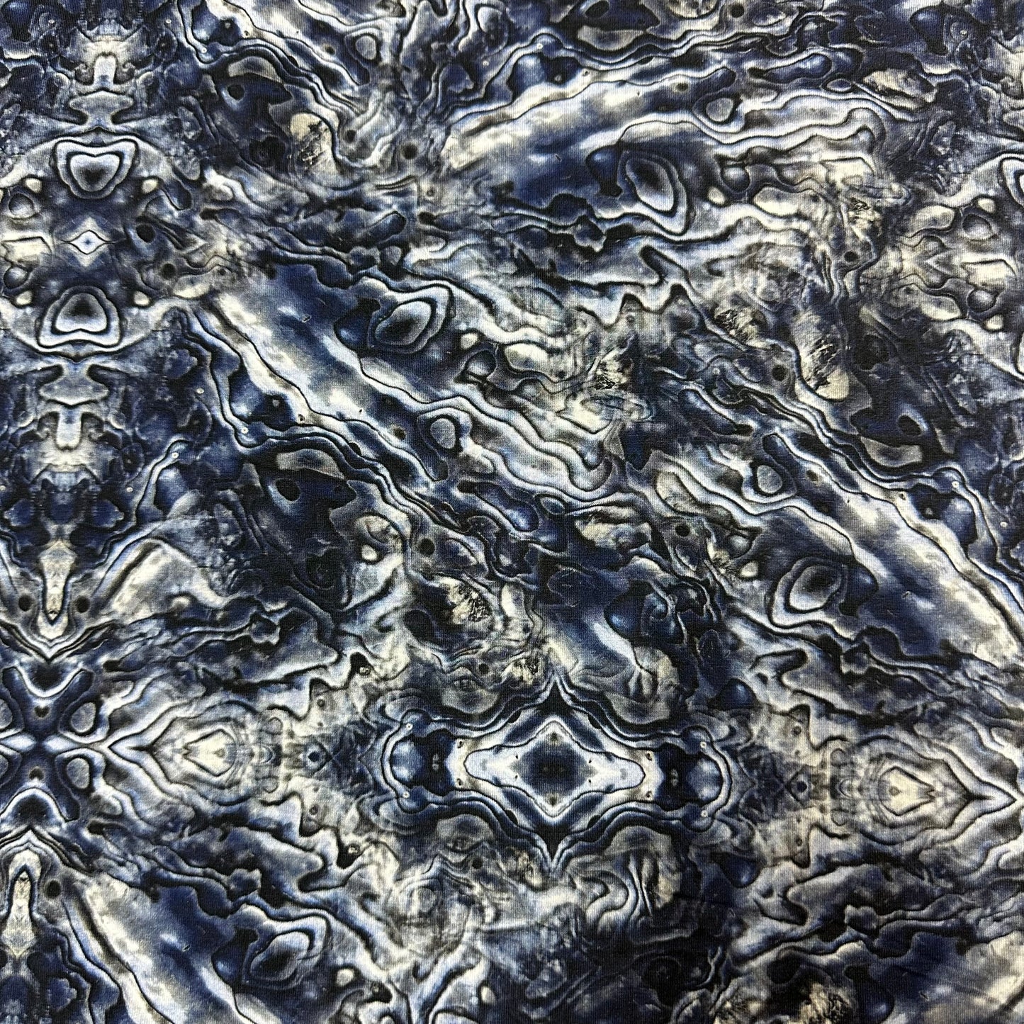 Slate Abalone on Bamboo/Spandex Jersey Fabric